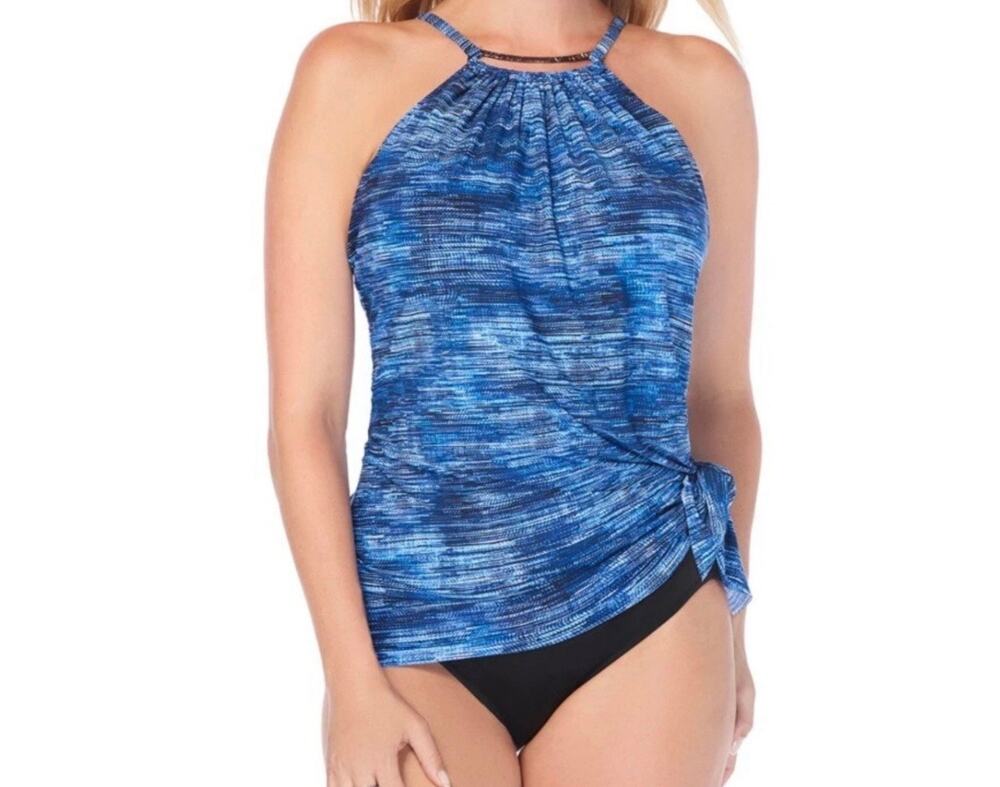 Magicsuit Parker Swimdress One Piece Blue Jean Slimming Tummy Control Sz 16
